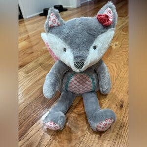 Levtex Fiona Gray and Red Plush Fox Toy